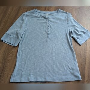Gap Ribbed Blue Henley Top
